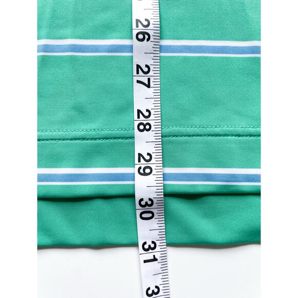Men's FootJoy Green and Blue Striped Performance Polo Shirt Size Large - Picture 5 of 7